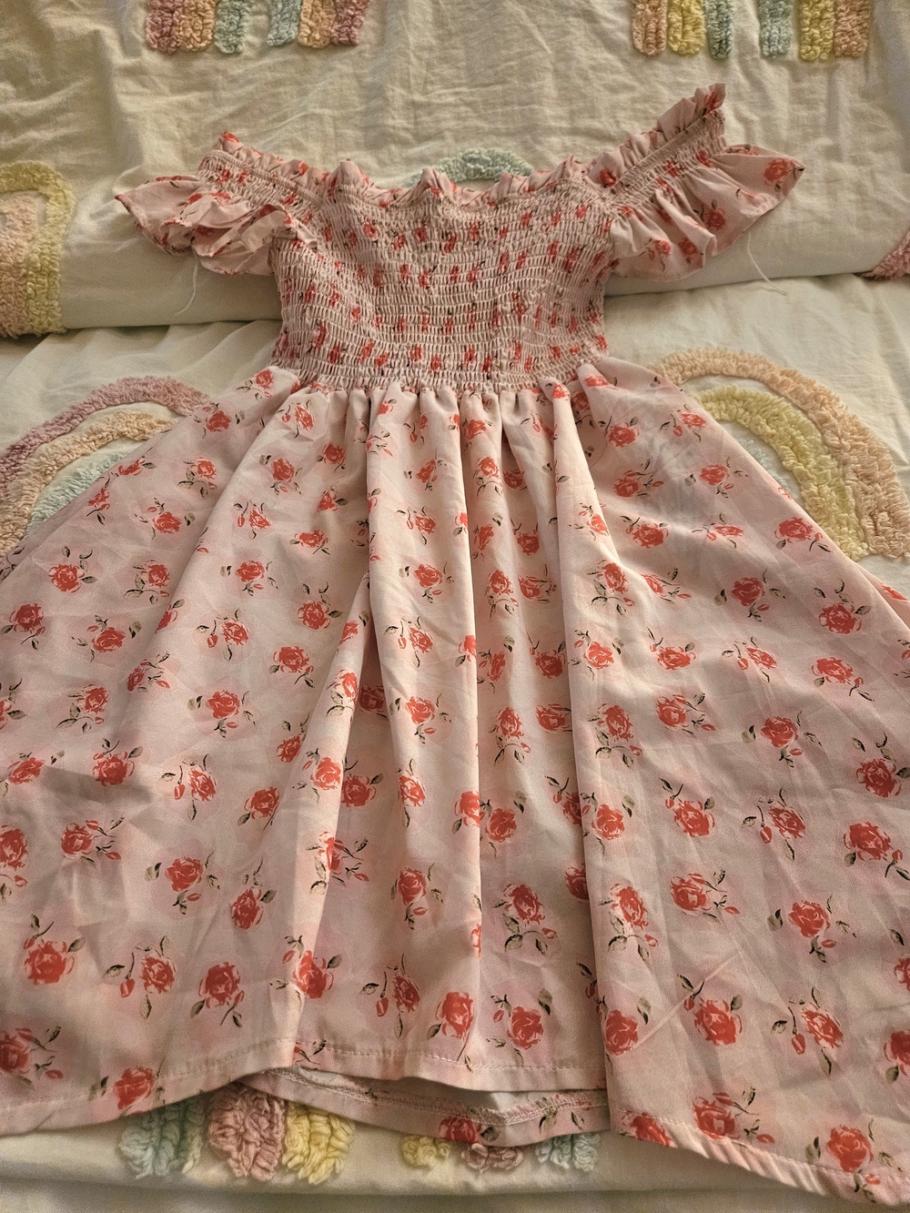 Molicuty Pink Floral Off-Shoulder Smocked Dress - Picture 3 of 9